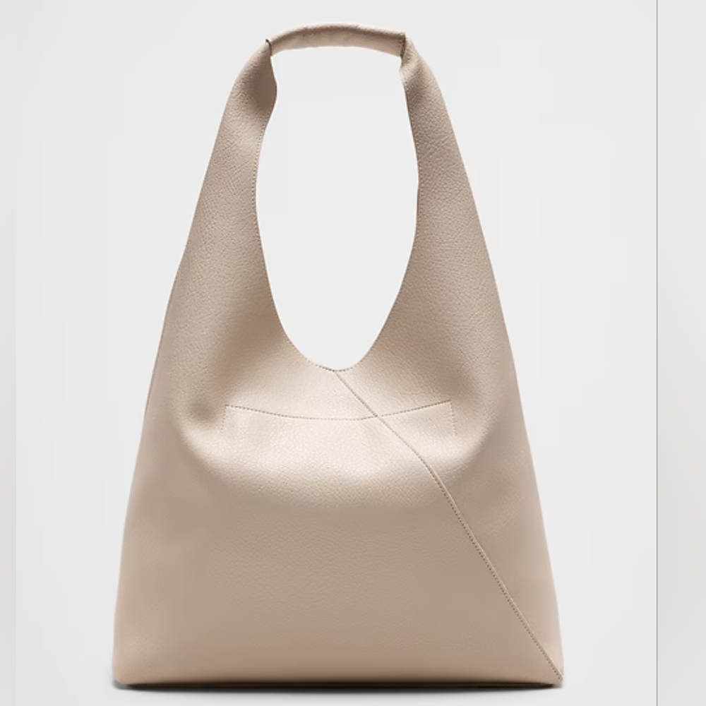 Banana Republic Vegan Leather Large Slouchy Tote, Bone